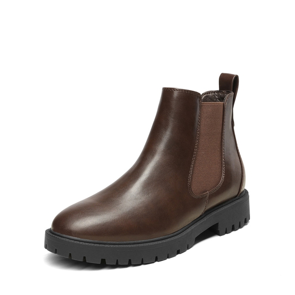 Classic Chelsea Ankle Booties - BROWN PU -  0